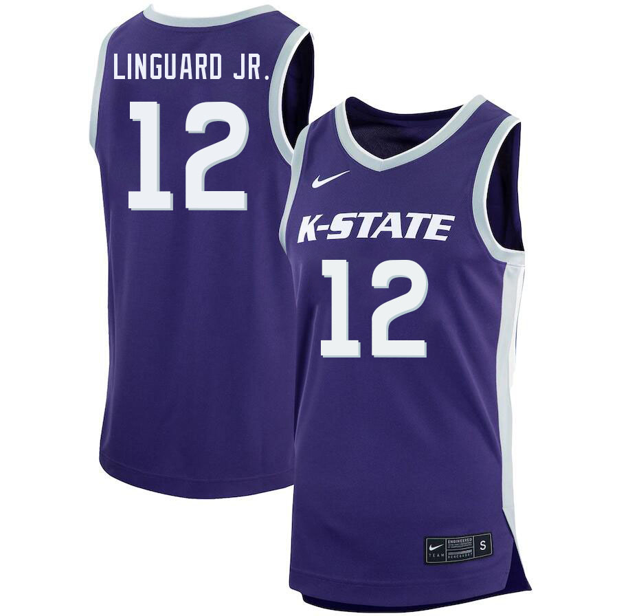 Men #12 Carlton Linguard Jr. Kansas State Wildcats College Basketball Jerseys Sale-Purple - Click Image to Close
